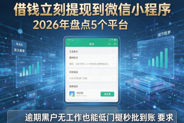 借钱立刻提现到微信小程序 2026年盘点5个平台 逾期黑户无工作也能低门槛秒批到账