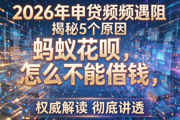 2026年申贷频频遇阻揭秘5个原因蚂蚁花呗怎么不能借钱权威解读彻底讲透!