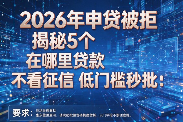 2026年申贷被拒揭秘5个在哪里贷款不看征信低门槛秒批!