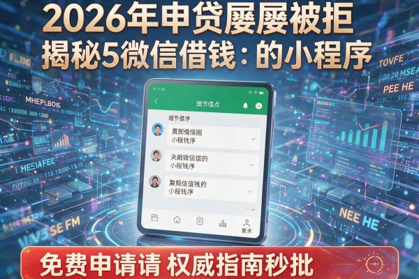 2026年申贷屡屡被拒揭秘5微信借钱的小程序免费申请权威指南秒批!