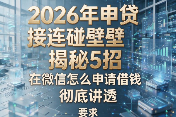 2026年申贷接连碰壁揭秘5招在微信怎么申请借钱彻底讲透！