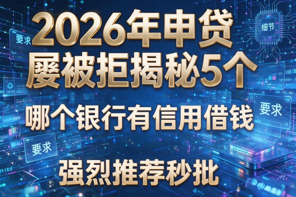 2026年申贷屡被拒揭秘5个哪个银行有信用借钱强烈推荐秒批!