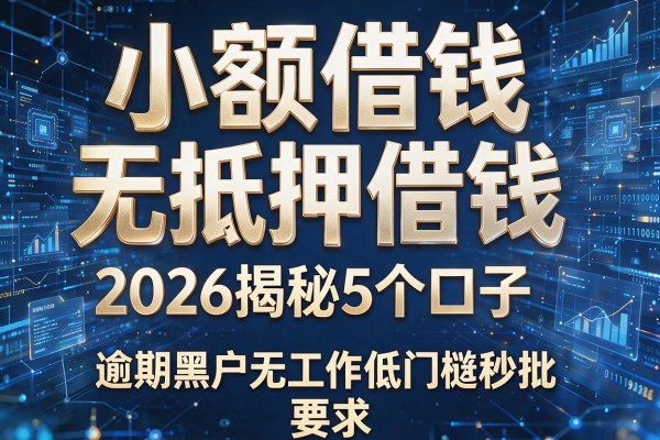 小额借钱无抵押借钱 2026揭秘5个口子 逾期黑户无工作低门槛秒批!