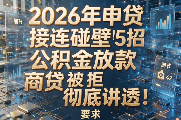 2026年申贷接连碰壁揭秘5招公积金放款商贷被拒彻底讲透！