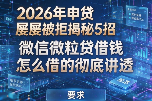 2026年申贷屡屡被拒揭秘5招微信微粒贷借钱怎么借的彻底讲透！