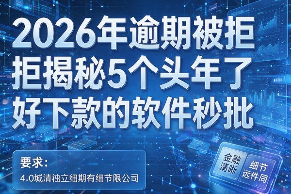 2026年逾期被拒揭秘5个头年了好下款的软件秒批！