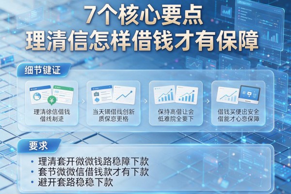 7个核心要点理清微信怎样借钱才有保障，避开套路稳稳下款！
