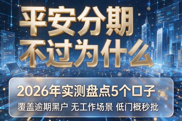 平安分期不过为什么 2026年实测盘点5个口子 覆盖逾期黑户无工作场景低门槛秒批!