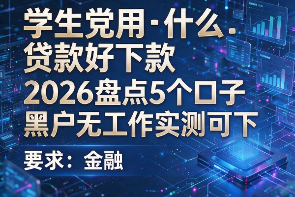 学生党用什么贷款好下款 2026盘点5个口子 黑户无工作实测可下