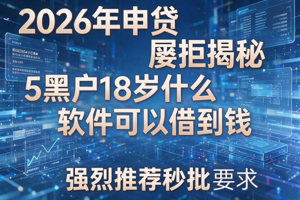 2026年申贷屡拒揭秘5黑户18岁什么软件可以借到钱强烈推荐秒批！
