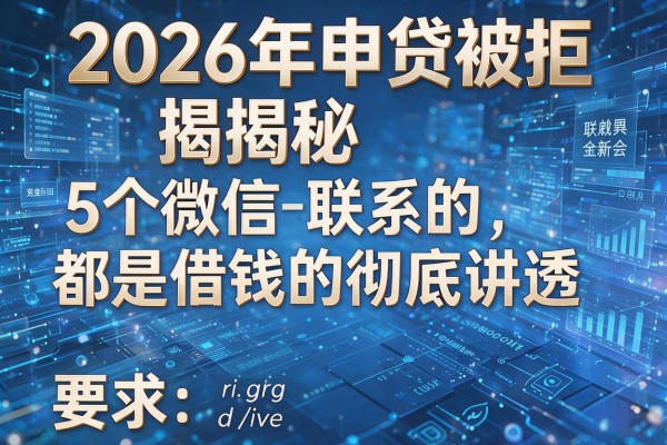 2026年申贷被拒揭秘5个微信联系的都是借钱的彻底讲透!