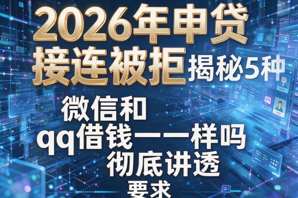 2026年申贷接连被拒揭秘5种微信和qq借钱一样吗彻底讲透!