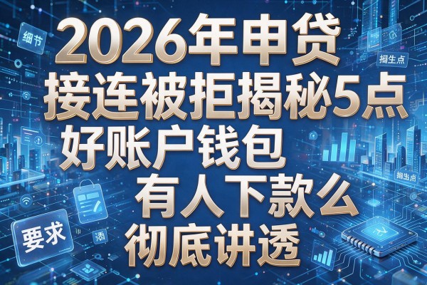 2026年申贷接连被拒揭秘5点好账户钱包有人下款么彻底讲透!
