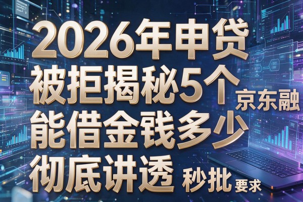 2026年申贷被拒揭秘5个京东金融能借钱多少彻底讲透秒批!