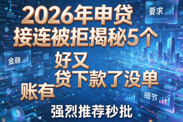 2026年申贷接连被拒揭秘5个好又贷下款了没有账单强烈推荐秒批!