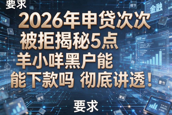 2026年申贷次次被拒揭秘5点羊小咩黑户能下款吗彻底讲透!