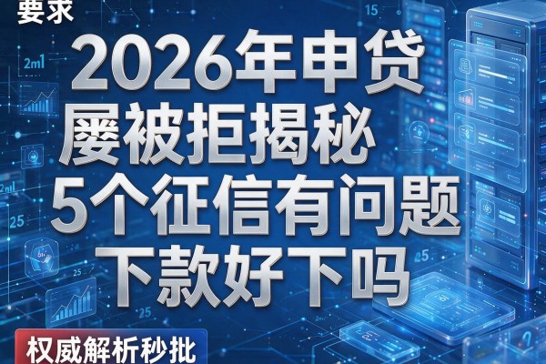 2026年申贷屡被拒揭秘5个征信有问题下款好下吗权威解析秒批!