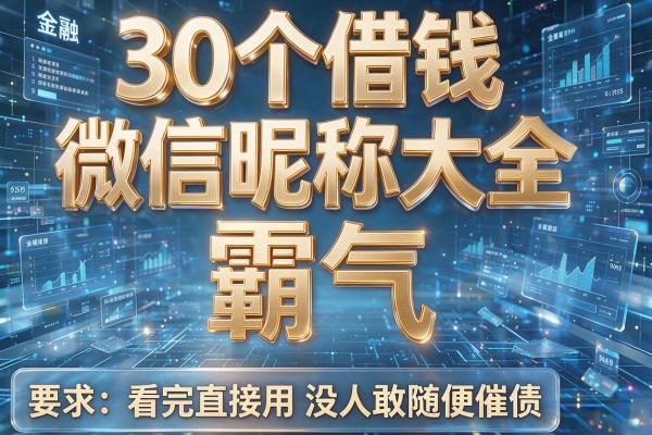 30个借钱的微信昵称大全霸气,看完直接用没人敢随便催债!