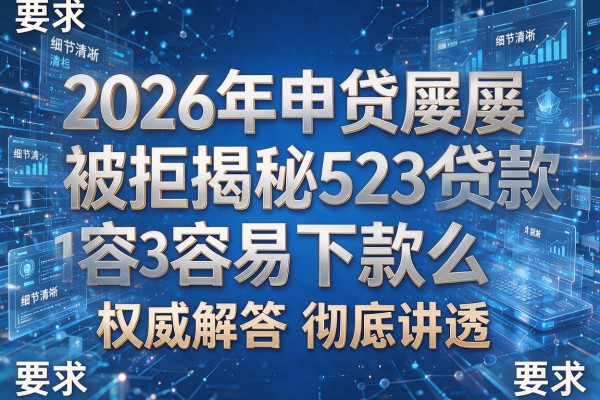 2026年申贷屡屡被拒揭秘5个贷款123容易下款么权威解答彻底讲透!