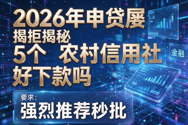2026年申贷屡拒揭秘5个农村信用社好下款吗强烈推荐秒批!