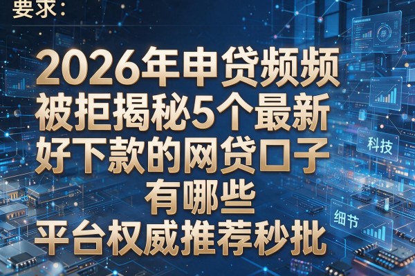 2026年申贷频频被拒揭秘5个最新好下款的网贷口子有哪些平台权威推荐秒批!