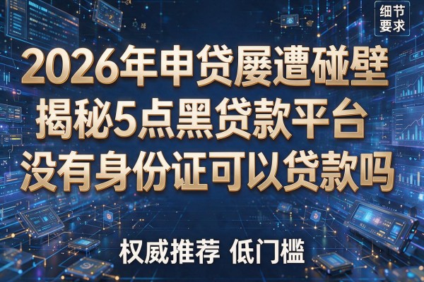 2026年申贷屡遭碰壁揭秘5点黑贷款平台没有身份证可以贷款吗权威推荐低门槛!