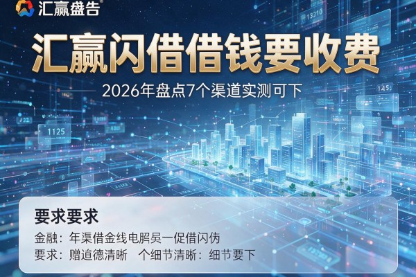 汇赢闪借借钱要收费 2026年盘点7个渠道实测可下！