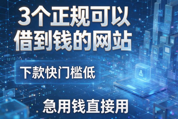 3个正规可以借到钱的网站,下款快门槛低,急用钱直接用!