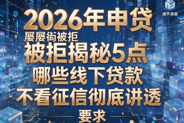 2026年申贷屡屡被拒揭秘5点哪些线下贷款不看征信彻底讲透!