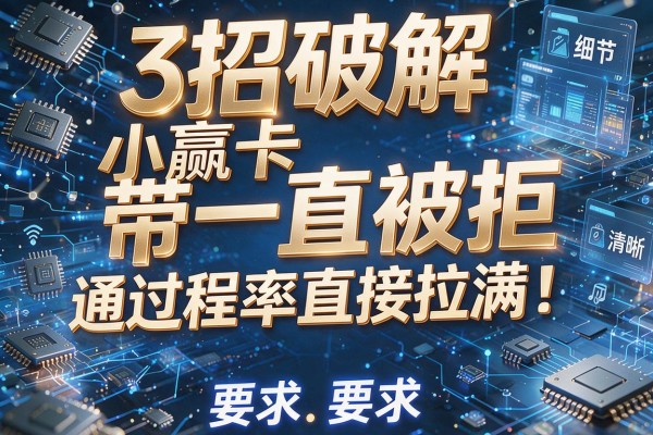 3招破解小赢卡带一直被拒,通过率直接拉满!