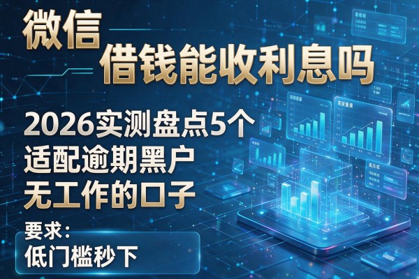 微信借钱能收利息吗 2026实测盘点5个适配逾期黑户无工作的口子 低门槛秒下!