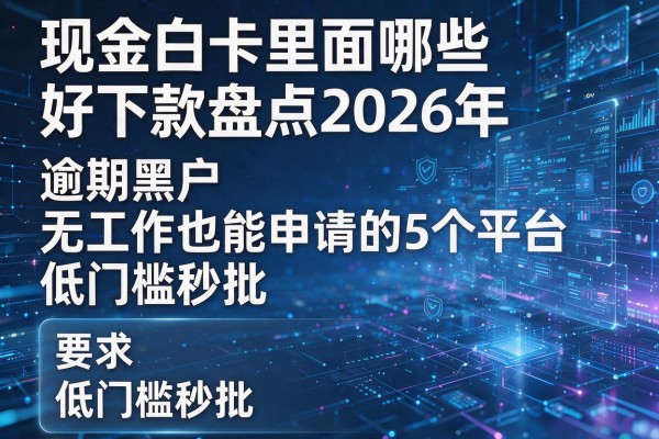 现金白卡里面哪些好下款盘点2026年逾期黑户无工作也能申请的5个平台低门槛秒批
