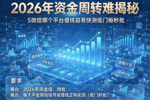 2026年资金周转难揭秘5微信哪个平台借钱容易快实测低门槛秒批！