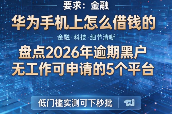 华为手机上怎么借钱的 盘点2026年逾期黑户无工作可申请的5个平台 低门槛实测可下秒批!
