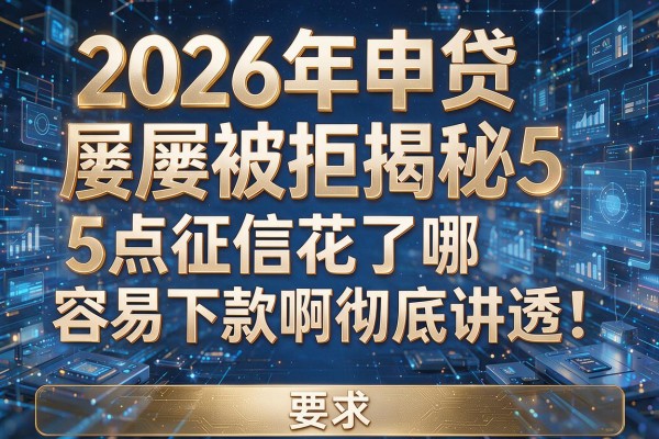 2026年申贷屡屡被拒揭秘5点征信花了哪容易下款啊彻底讲透！