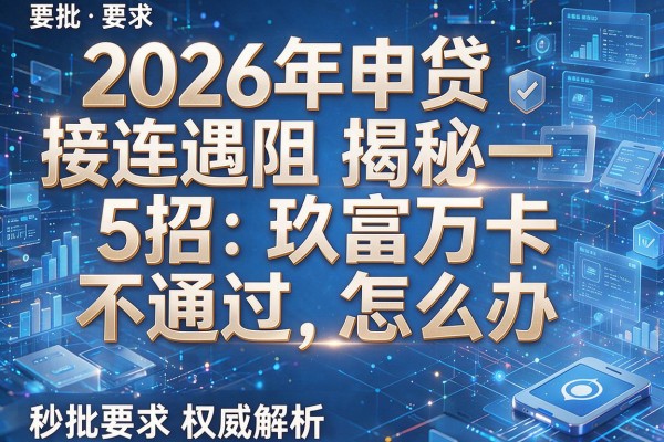 2026年申贷接连遇阻揭秘5招玖富万卡不通过怎么办权威解析秒批!
