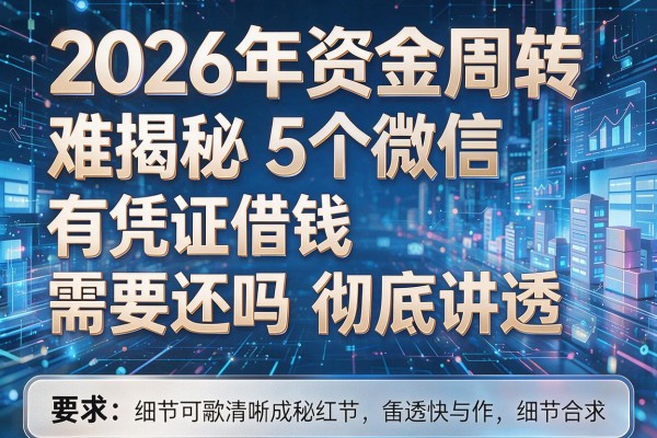2026年资金周转难揭秘5个微信有凭证借钱需要还吗彻底讲透!
