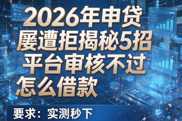 2026年申贷屡遭拒揭秘5招平台审核不过怎么借款实测秒下!