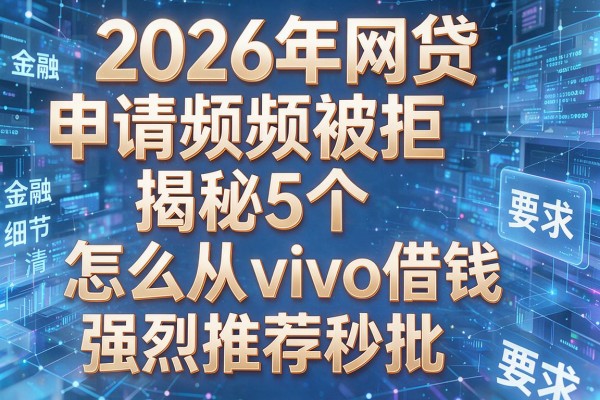 2026年网贷申请频频被拒揭秘5个怎么从vivo借钱强烈推荐秒批!