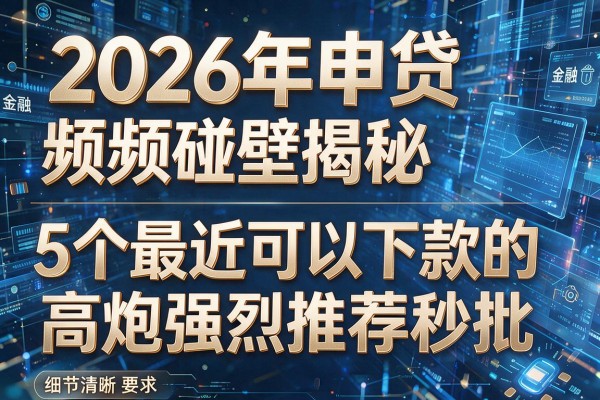 2026年申贷频频碰壁揭秘5个最近可以下款的高炮强烈推荐秒批!