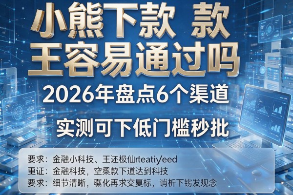小熊下款王容易通过吗 2026年盘点6个渠道 实测可下低门槛秒批!
