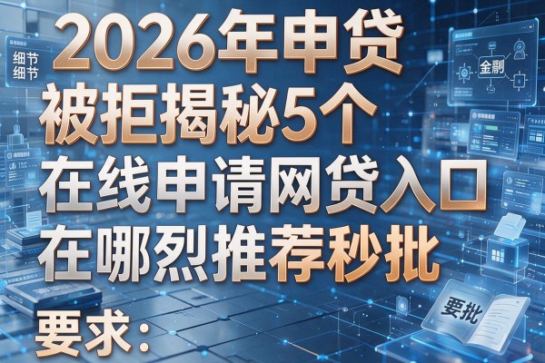 2026年申贷被拒揭秘5个在线申请网贷入口在哪强烈推荐秒批!