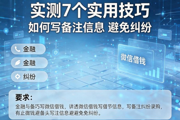 实测7个实用技巧讲透微信借钱如何写备注信息避免纠纷!