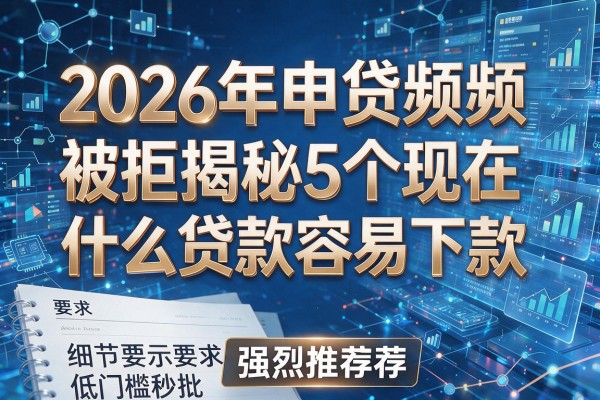 2026年申贷频频被拒揭秘5个现在什么贷款容易下款强烈推荐低门槛秒批！