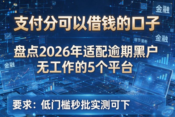 支付分可以借钱的口子 盘点2026年适配逾期黑户无工作的5个平台 低门槛秒批实测可下！