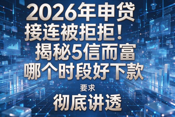 2026年申贷接连被拒揭秘5信而富哪个时段好下款彻底讲透!