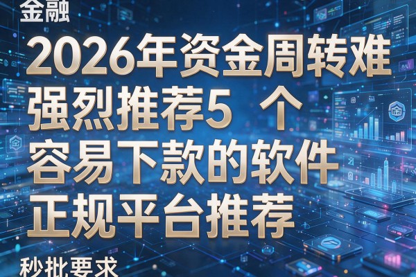 2026年资金周转难强烈推荐5个容易下款的软件正规平台推荐秒批!