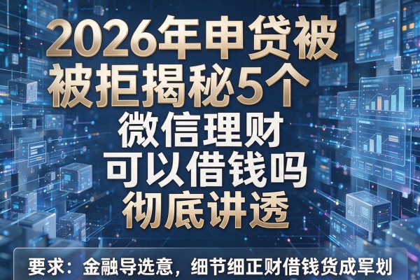 2026年申贷被拒揭秘5个微信理财可以借钱吗彻底讲透!