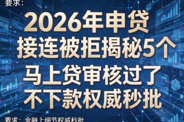 2026年申贷接连被拒揭秘5个马上贷审核过了不下款权威秒批!