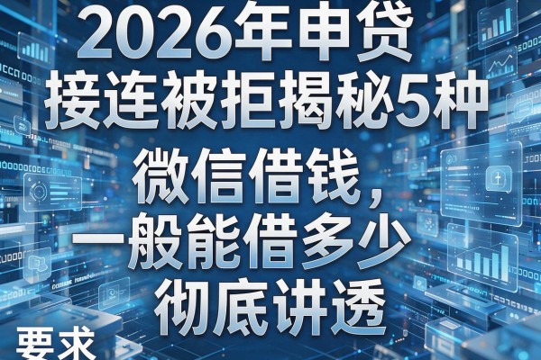 2026年申贷接连被拒揭秘5种微信借钱一般能借多少彻底讲透!